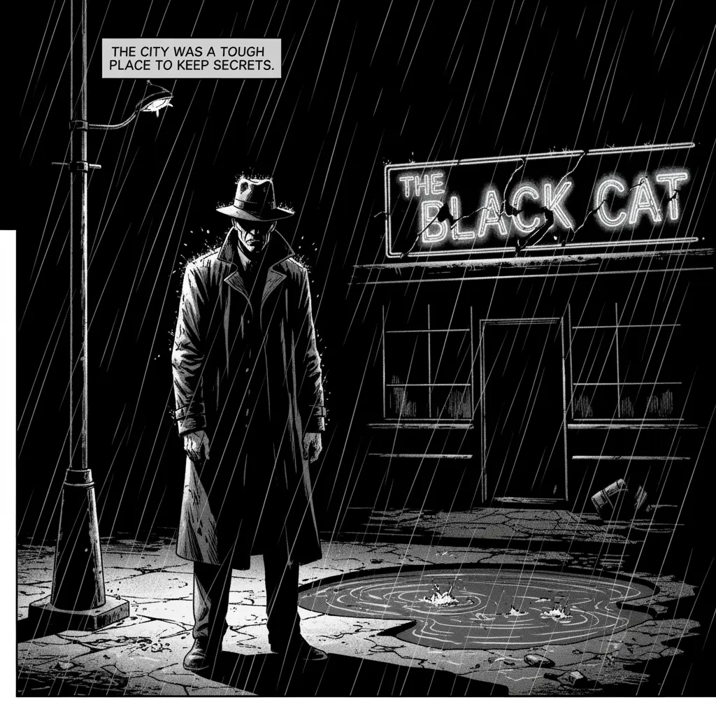 Gemini Image: Noir Comic Panel — example image