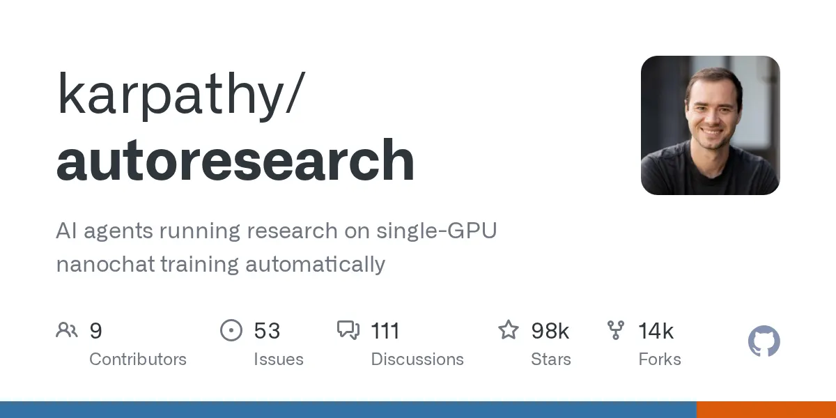 karpathy/autoresearch preview image