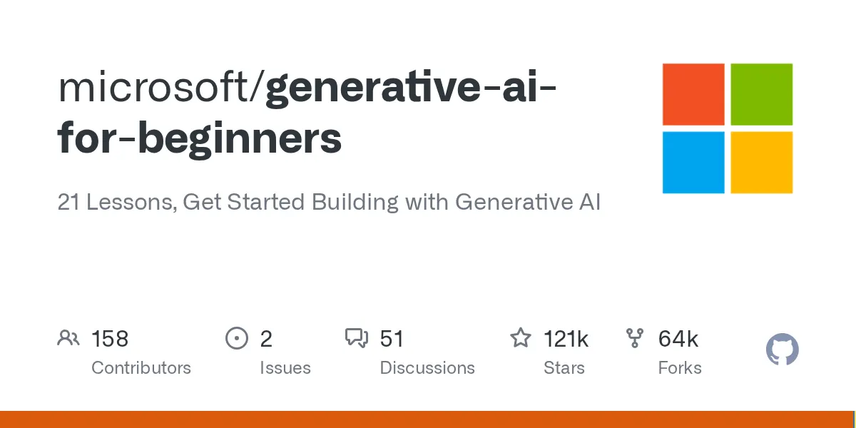 microsoft/generative-ai-for-beginners preview image